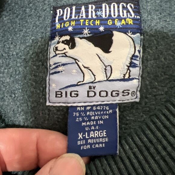 Polar Dogs High Tech Big Dogs Sweatshirt XL Green Fleece I Am The Big Dog - Picture 3 of 6